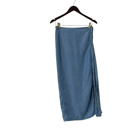 REVOLVE x Capulet Wrap Chambray Midi Skirt - Picture 3 of 5